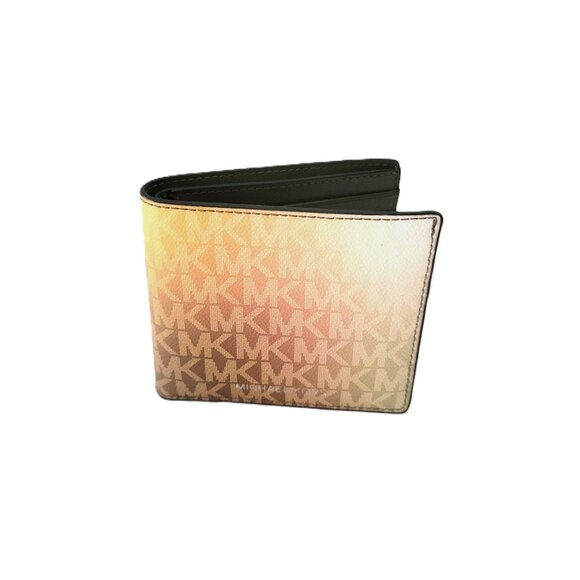 Michael Kors Cooper Billfold ID Wallet Bifold Olive Multi MK Ombre Logo - Picture 1 of 6